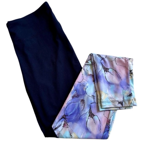 Marika BALANCE COLLECTION Charlotte Spliced Yoga Leggings Floral Watercolor M - Picture 3 of 14